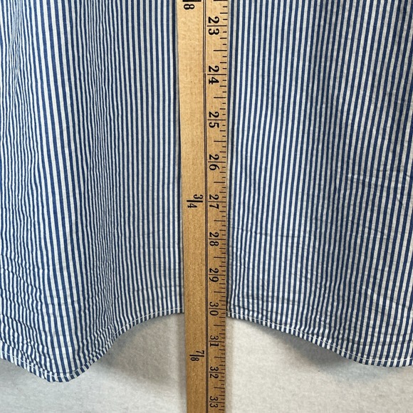 Old Navy Mens Classic Shirt Regular Fit Blue White Striped Button Down Size M - Picture 5 of 9